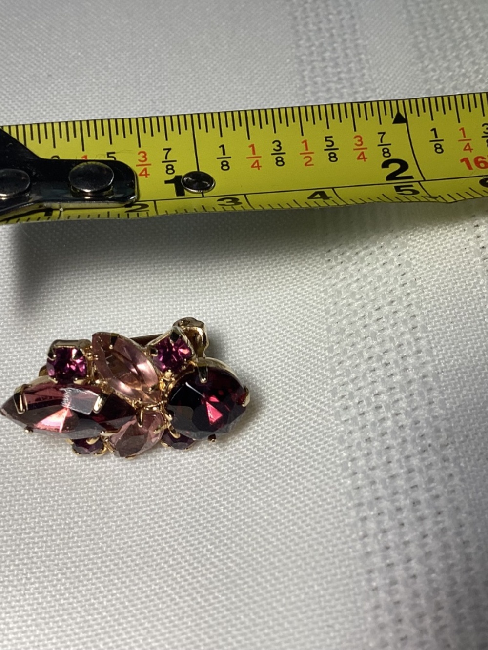 Vintage purple rhinestone clip and earrings stunning Juliana style - Picture 9 of 10